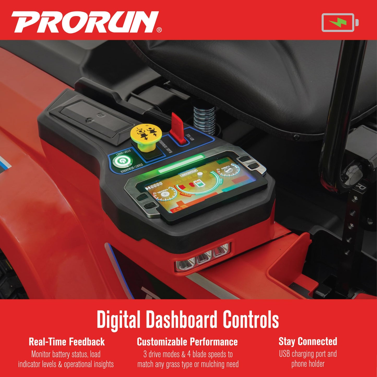 PRORUN 60V Zero Turn Riding Lawn Mower